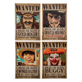 One Piece Fridge Magnet 4-Pack Wanted - One Piece Figures