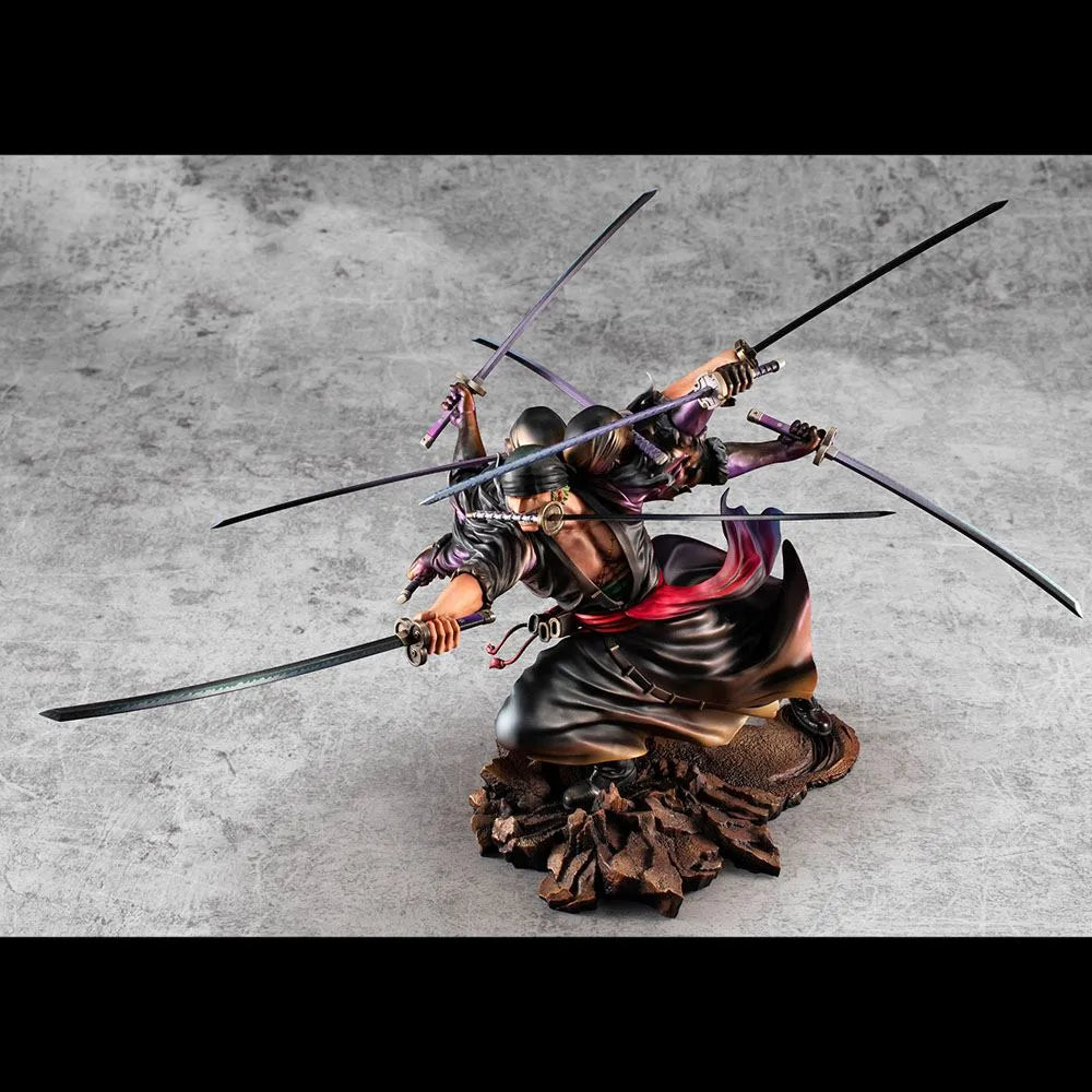One Piece Excellent Model P.O.P PVC Statue SA-Maximum Roronoa Zoro Ver. Demon Spirit Kyuutouryuu Asura 17 Cm - One Piece Figures