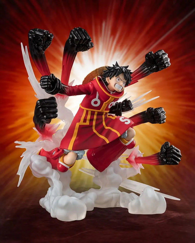 One Piece Figuarts ZERO Extra Battle PVC Statue Monkey D. Luffy -Gum Gum Hawk Gatling- 19 Cm - One Piece Figures