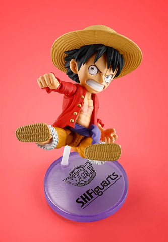 One Piece World Collactable Figures X S.H. Figuarts Action Figure Monkey D. Luffy 8 Cm - One Piece Figures